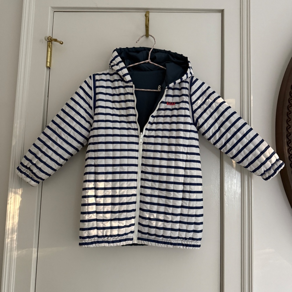 Bobo Choses Reversible Blue and White Striped Jacket Size 6
